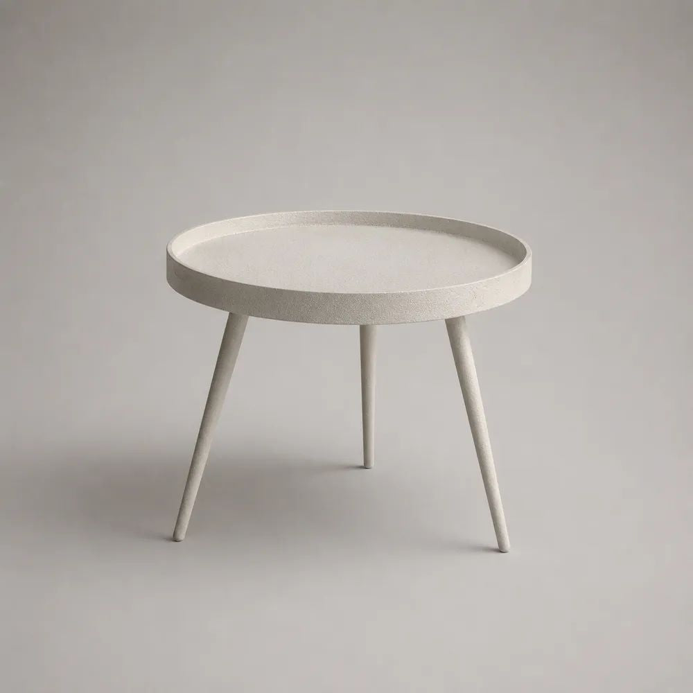 Tavolino da salotto rotondo in acciaio verniciato bianco, Ø 50 × H 50 cm