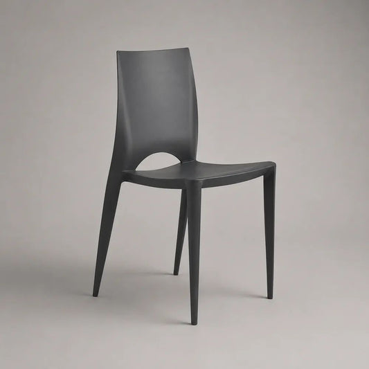 Sedia da pranzo senza braccioli in polipropilene nero, 46 x 52 x 83 cm
