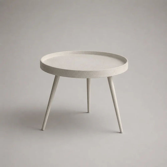 Tavolino da salotto rotondo in acciaio verniciato bianco, Ø 50 × H 50 cm