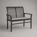 Panca da esterno a 2 posti in acciaio antracite con cuscino grigio chiaro, 105 × 60 × 85 cm