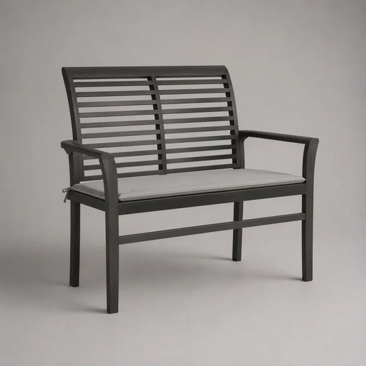 Panca da esterno a 2 posti in acciaio antracite con cuscino grigio chiaro, 105 × 60 × 85 cm