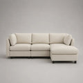 Divano angolare 3 posti con chaise longue destra, rivestimento in tessuto bouclé crema, 260 × 160 × 85 cm