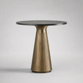 Tavolo da pranzo rotondo in MDF e metallo Nero/Oro, Ø90 × H75 cm