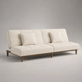 Divano letto 3 posti in tessuto avorio con schienale reclinabile, 190 x 86 x 82 cm